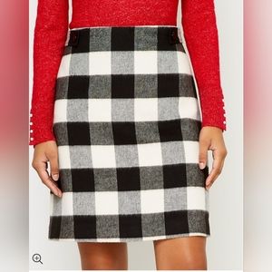 Loft Buffalo Plaid Shift Skirt